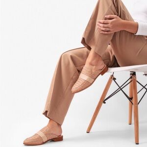 New Gabriela Ephrem Caraiba Size 8 Woven Leather Slip On Shoes Mules Loafers